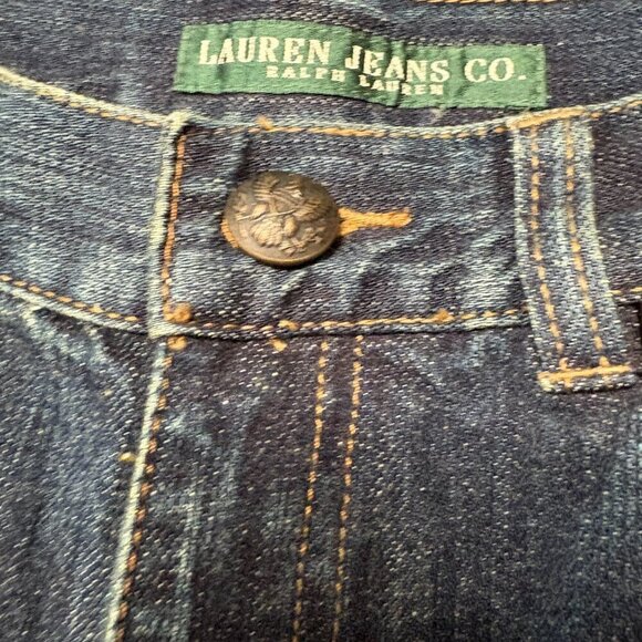 Lauren Ralph Lauren Jeans Y2K Dark Wash Denim Embroidered Design Size 8 Vintage - Picture 6 of 7